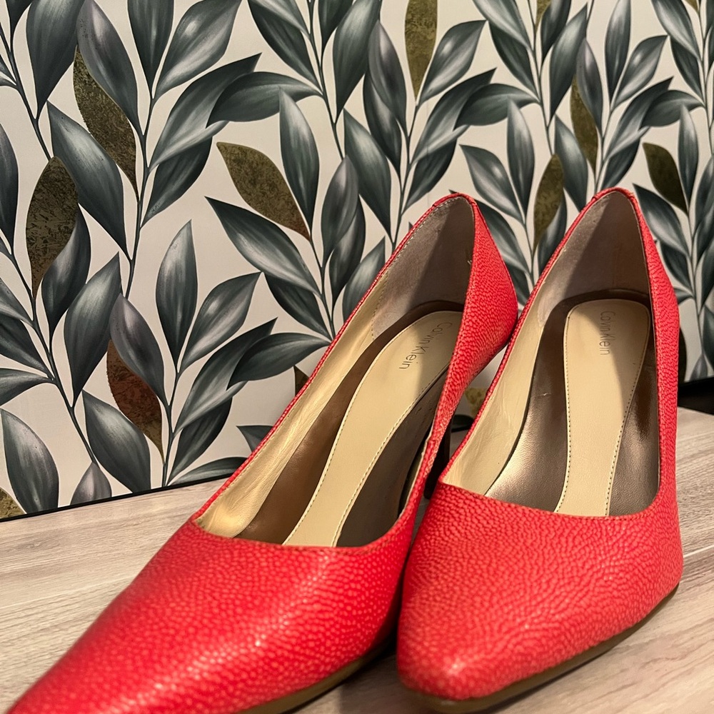 Calvin Klein Dolly Heels in Deep Coral